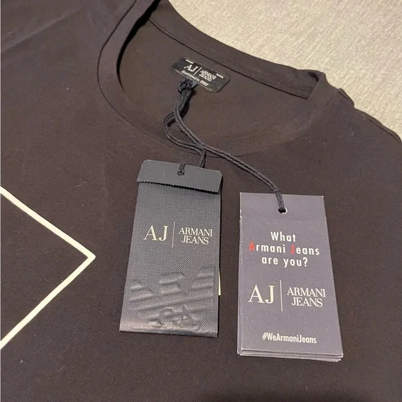 Armani Jeans - Men's Black T-Shirt (READ DESCRIPTION DETAILS) - Picture 2 of 6